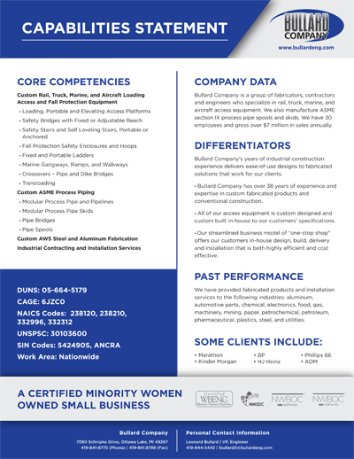 Bullard Company Capabilities Statement