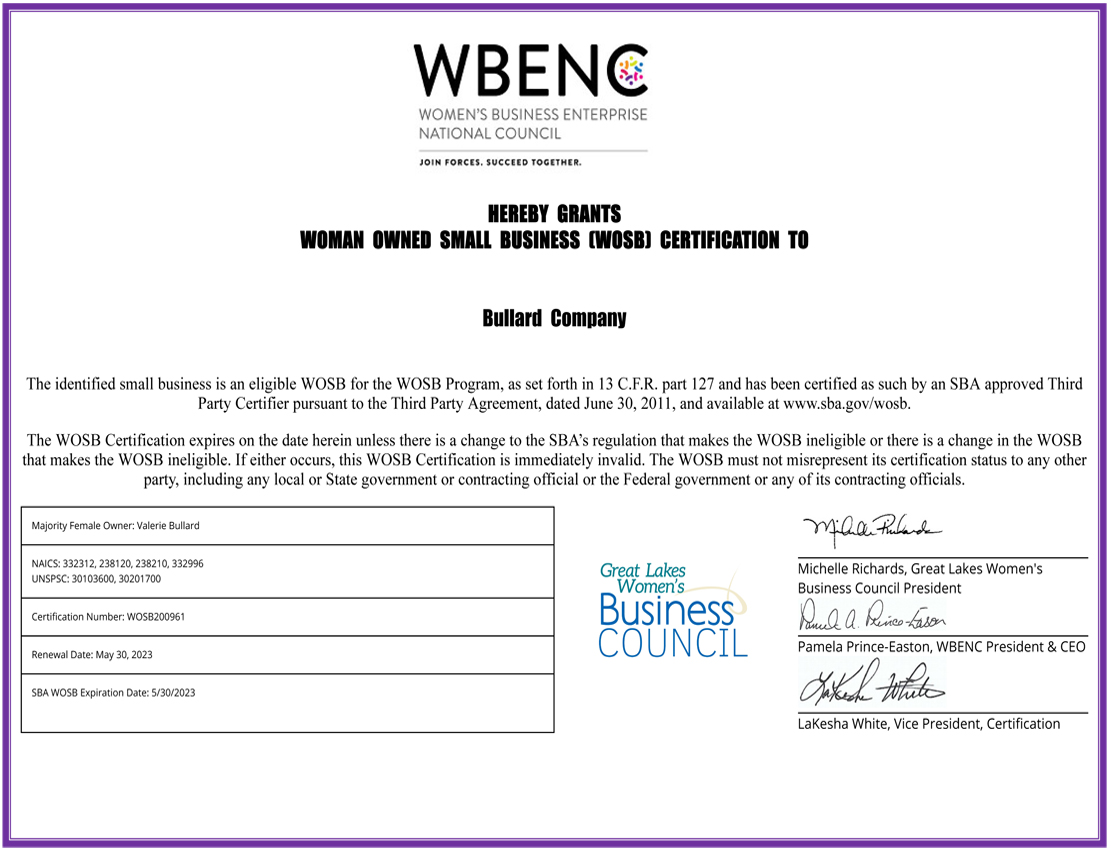 WBENC/WOSB Certificate