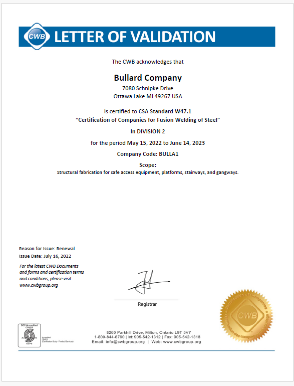 CWB Letter of Validation