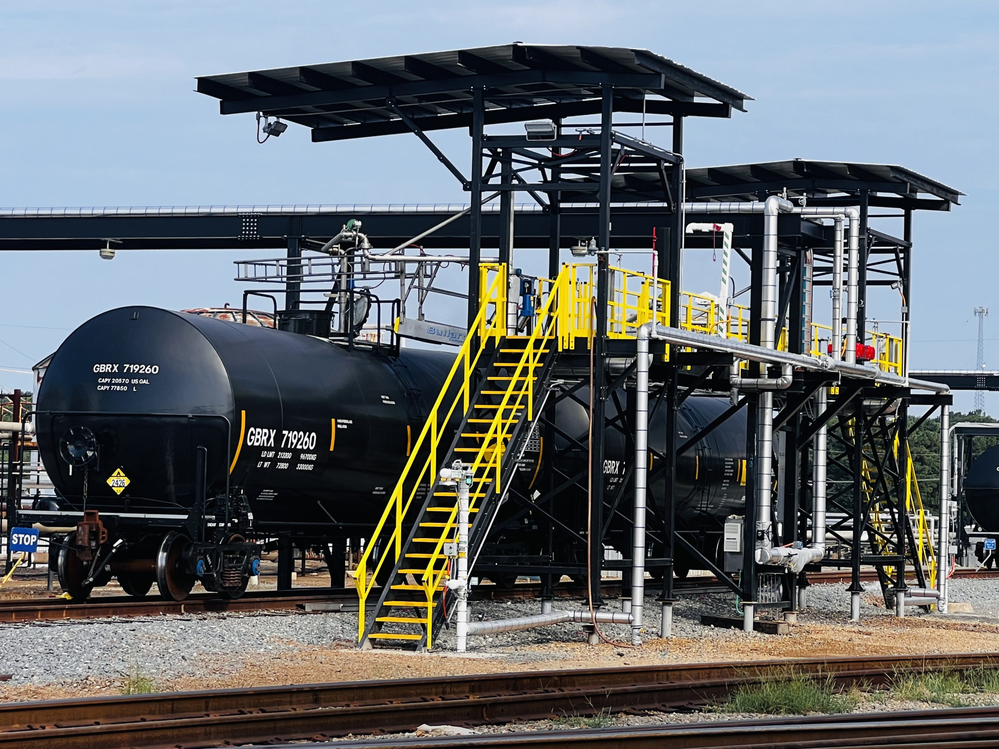 Railcar Loading Rack with Canopy