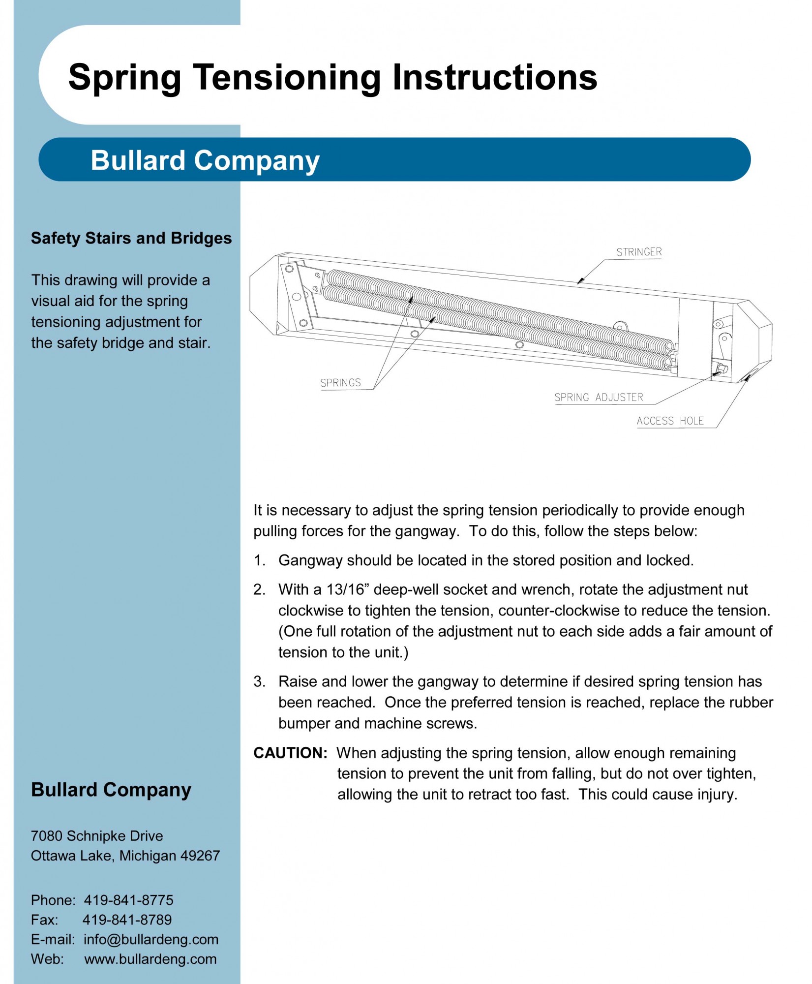 Spring Tensioning for Safety Bridges